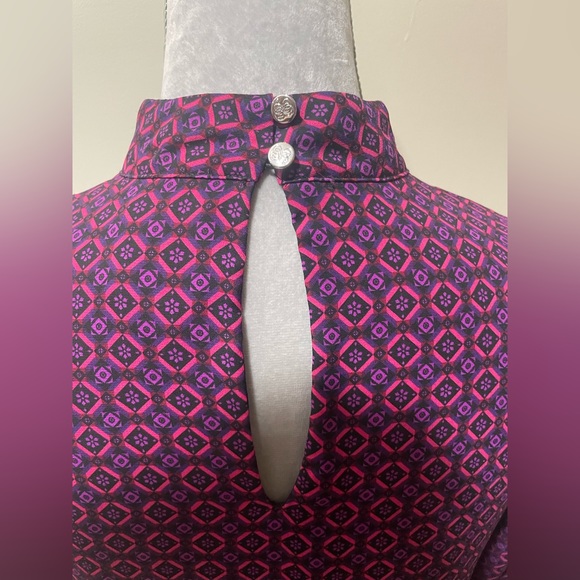 CeCe V-Neck Ruffled Long Sleeves Print Dress - Picture 9 of 12